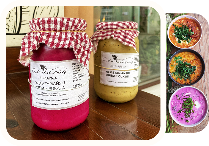 Zupiarnia - pyszne świeże zupy. Wegetariański krem z buraka i wegetariański krem z cukini