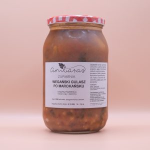Wegańska zupa gulasz po marokańsku w słoiku 900 ml z warzywami i orientalnymi przyprawami
