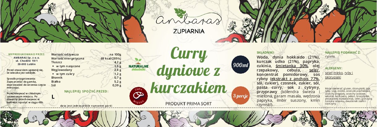 Curry dyniowe z kurczakiem