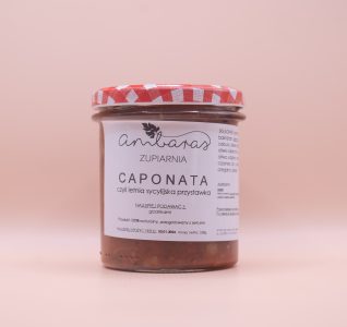 Caponata w słoiku 330 ml, sycylijska przystawka warzywna na bazie bakłażana, idealna do pieczywa i dań na zimno