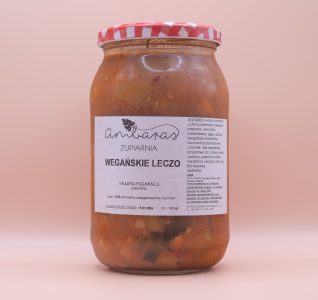 Wegańskie leczo warzywne w słoiku 900 ml, bezmięsna zupa warzywna z papryką i cukinią